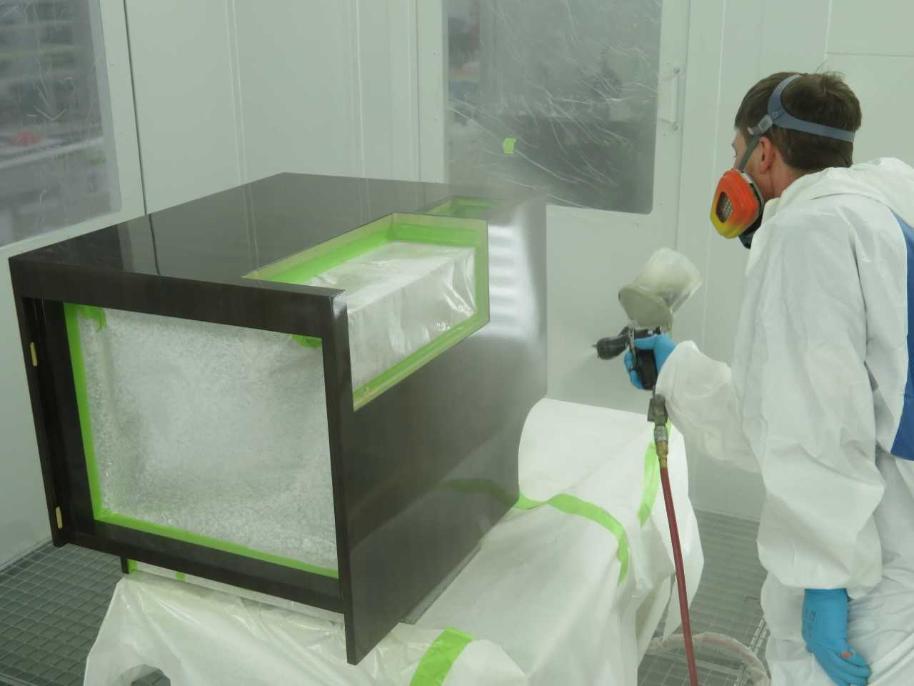 The Flying Colours Corp. St. Louis facility includes a number of dedicated finishing booths.