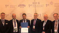 Pictured left to right, Peter Skiczuk, Frequentis vice president defense; Herman Mattanovich, member of the Frequentis Executive Board; Martin Rampl, managing director, Frequentis Australasia; Jason Harfield, CEO Air Services Australia; Hannu Juurakko, Frequentis vice president ATM; Jean Marc Alias, Thales vice president ATM.