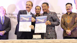 The Honorable Ambassador Joseph R. Donovan Jr, Ambassador of United States of America to Indonesia; Mr. Chaker Chahrour, vice president Global Sales and Marketing CFM parent company GE Aviation; His Excellency Budi Karya Sumadi, Minister of Transportation for the Republic of Indonesia; Mr. Edward Sirait, president director Lion Air Group; Honorable Ambassador Rusdi Kirana, Ambassador of the Republic of Indonesia to Malaysia and founder of Lion Air Group.