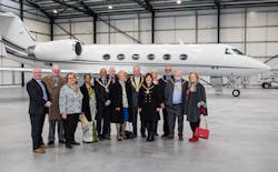 The mayors enjoyed a presentation by community engagement manager Colin Hitchins on London Biggin Hill’s job creation, investment and infrastructure plans before embarking on a tour of the airport, which included the newly expanded Bombardier Corporate Jet facility. The mayors enjoyed a presentation by community engagement manager Colin Hitchins on London Biggin Hill’s job creation, investment and infrastructure plans before embarking on a tour of the airport, which included the newly expanded Bombardier Corporate Jet facility.