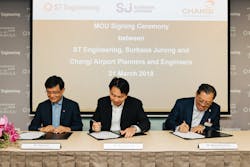 From left to right, Peter Lee, managing director of CAPE, Vincent Chong, president & CEO of ST Engineering, and Wong Heang Fine, group CEO of Surbana Jurong From left to right, Peter Lee, managing director of CAPE, Vincent Chong, president & CEO of ST Engineering, and Wong Heang Fine, group CEO of Surbana Jurong