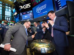 Joseph DiDomizio rings the opening bell at the New York Stock Exchange when the Hudson Group put out its initial public offering.