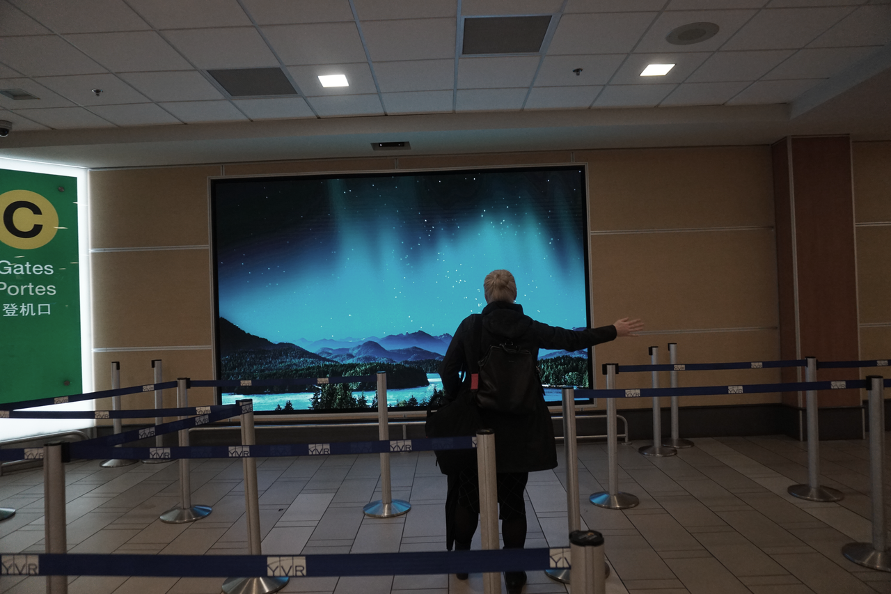 The new display at YVR&rsquo;s Gate C features a 1.67mm pixel pitch to present HD-quality graphics on a wall-sized display.