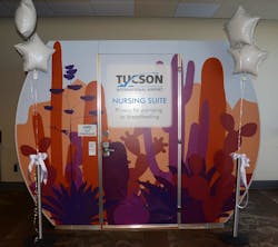 The pods, created by Vermont-based Mamava are 4-feet by 8-feet and meant for individual use but can accommodate mothers with their baby and other children. The pods, created by Vermont-based Mamava are 4-feet by 8-feet and meant for individual use but can accommodate mothers with their baby and other children.