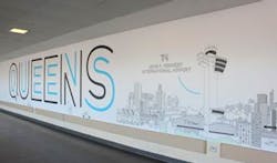 Dent’s commissioned illustrations located throughout T4’s corridors. Dent’s commissioned illustrations located throughout T4’s corridors.