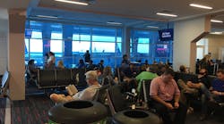 Observation of passengers at gate A25 showed travelers were willing to sit closer to each other at a gate with dynamic glass.