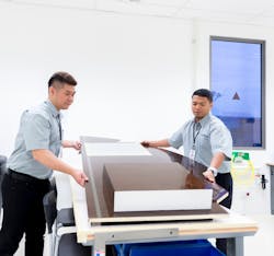 Flying Colours Singapore refurbishing large cabin monuments at the Singapore facility. Flying Colours Singapore refurbishing large cabin monuments at the Singapore facility.