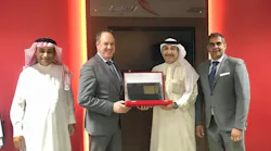 From left to right - MENA Aerospace CEO Omar Mattar, Mr. Gereon Arens, CEO of HAITEC, Mohammed Jumaan MENA Aerospace managing director and Mr. Martin O'Boyle, Commercial Director.