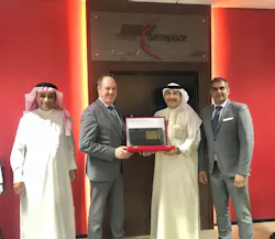 From left to right - MENA Aerospace CEO Omar Mattar, Mr. Gereon Arens, CEO of HAITEC, Mohammed Jumaan MENA Aerospace managing director and Mr. Martin O'Boyle, Commercial Director. From left to right - MENA Aerospace CEO Omar Mattar, Mr. Gereon Arens, CEO of HAITEC, Mohammed Jumaan MENA Aerospace managing director and Mr. Martin O'Boyle, Commercial Director.