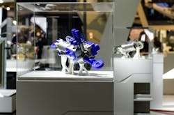 Liebherr is already working on the next generation of 3D printed hydraulic and electro-mechanic components such as this highly integrated rudder actuator. Liebherr is already working on the next generation of 3D printed hydraulic and electro-mechanic components such as this highly integrated rudder actuator.