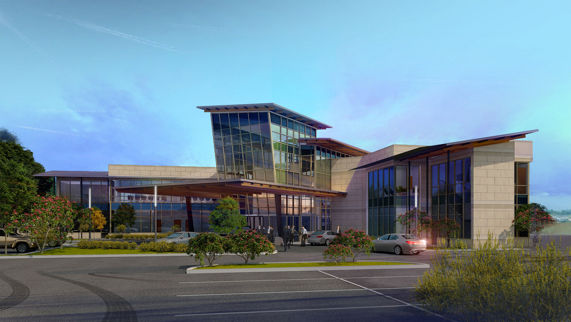 Rendering of the new executive terminal at McKinney airport.