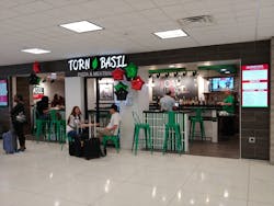 Torn Basil offers pizza, meatballs, salads and sandwiches, as well as a breakfast menu. Torn Basil offers pizza, meatballs, salads and sandwiches, as well as a breakfast menu.