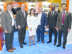 From left to right: Wolfgang Neuwirth - Pratt & Whitney Program Manager of Dedienne Aerospace LLC, Joseph Sylvestro - VP of Aftermarket by Pratt & Whitney Heather Walton - senior director, Aftermarket Supply Chain by Pratt & Whitney, Karel Volot - President & CEO of Dedienne Aerospace LLC, Willie Gaston - General Manager, Tool Support Services by Pratt & Whitney, Mohan Irvathraya - Associate Director, I.P. Licensing by Pratt & Whitney. From left to right: Wolfgang Neuwirth - Pratt & Whitney Program Manager of Dedienne Aerospace LLC, Joseph Sylvestro - VP of Aftermarket by Pratt & Whitney Heather Walton - senior director, Aftermarket Supply Chain by Pratt & Whitney, Karel Volot - President & CEO of Dedienne Aerospace LLC, Willie Gaston - General Manager, Tool Support Services by Pratt & Whitney, Mohan Irvathraya - Associate Director, I.P. Licensing by Pratt & Whitney.