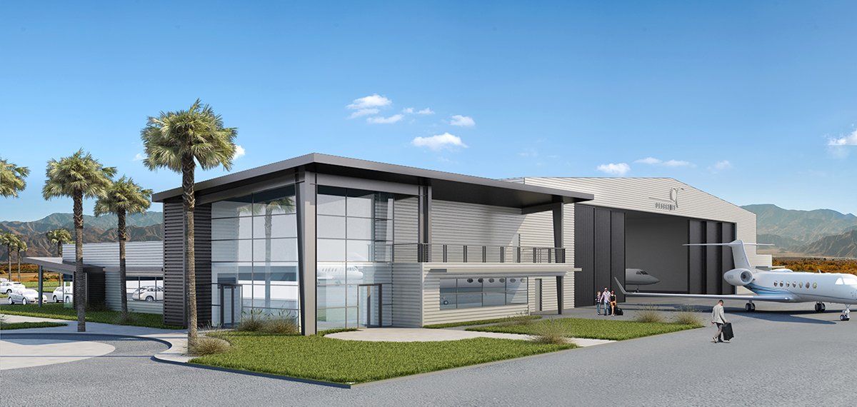 The new 32,500-square foot terminal facility will include a 22,500-square foot air-conditioned hangar, 10,000-square feet of office space, and a maintenance facility designed to accommodate the needs of business jet operators and travelers.