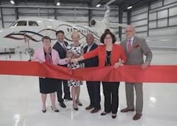 From left to right, Westchester County Director of Operations Joan McDonald; Million Air CEO Roger Woolsey; Business Council of Westchester President and CEO Marsha Gordon; County Board of Legislators Chairman Ben Boykin; County Legislator MaryJane Shimsky and Harrison Town Supervisor/Mayor Ron Belmont From left to right, Westchester County Director of Operations Joan McDonald; Million Air CEO Roger Woolsey; Business Council of Westchester President and CEO Marsha Gordon; County Board of Legislators Chairman Ben Boykin; County Legislator MaryJane Shimsky and Harrison Town Supervisor/Mayor Ron Belmont