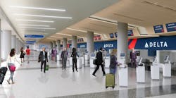 Delta and LAWA also released new renderings of the facility, which show the interior and exterior of the shared &apos;headhouse&apos; of Terminals 2 and 3; the interior, secured side of Terminal 3; and the connector between Terminal 3 and Terminal B, among other perspectives.
