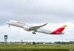 1st A350 900 Delivery Iberia Take off 5b3238ef671a7