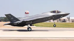The 300th production F-35 aircraft flies off the flight line at Lockheed Martin in Fort Worth, Texas.