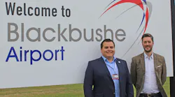 Left to right, Chris Gazzard Blackbushe Airport manager and Russell Halley general aviation regional sales manager UK Air BP
