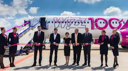 Levente Magyar, Deputy Minister of Foreign Affairs (Hungary), József Váradi, Wizz Air CEO, Jessica Villardi, Regional Vice President for Europe, Russia and CIS at Pratt & Whitney, Mr. Andreas Kramer, Airbus Vice President Sales Eastern Europe and Central Asia, Jost Lammers, Budapest Airport CEO