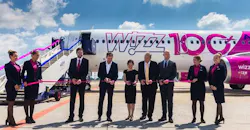 Levente Magyar, Deputy Minister of Foreign Affairs (Hungary), József Váradi, Wizz Air CEO, Jessica Villardi, Regional Vice President for Europe, Russia and CIS at Pratt & Whitney, Mr. Andreas Kramer, Airbus Vice President Sales Eastern Europe and Central Asia, Jost Lammers, Budapest Airport CEO Levente Magyar, Deputy Minister of Foreign Affairs (Hungary), József Váradi, Wizz Air CEO, Jessica Villardi, Regional Vice President for Europe, Russia and CIS at Pratt & Whitney, Mr. Andreas Kramer, Airbus Vice President Sales Eastern Europe and Central Asia, Jost Lammers, Budapest Airport CEO