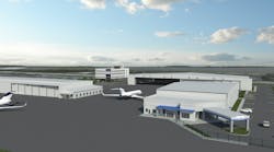 The facility will not only include a state-of-the-art 180,000 square foot hangar complex consisting of eight large cabin-class sized hangars and an additional 30,000 square feet of office and shop space but will also be the home of Banyan’s Northside FBO terminal The facility will not only include a state-of-the-art 180,000 square foot hangar complex consisting of eight large cabin-class sized hangars and an additional 30,000 square feet of office and shop space but will also be the home of Banyan’s Northside FBO terminal