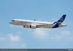 A220 300 in flight.