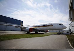 The first Ultra Long Range A350 XWB rolls out in Singapore Airlines&rsquo; livery