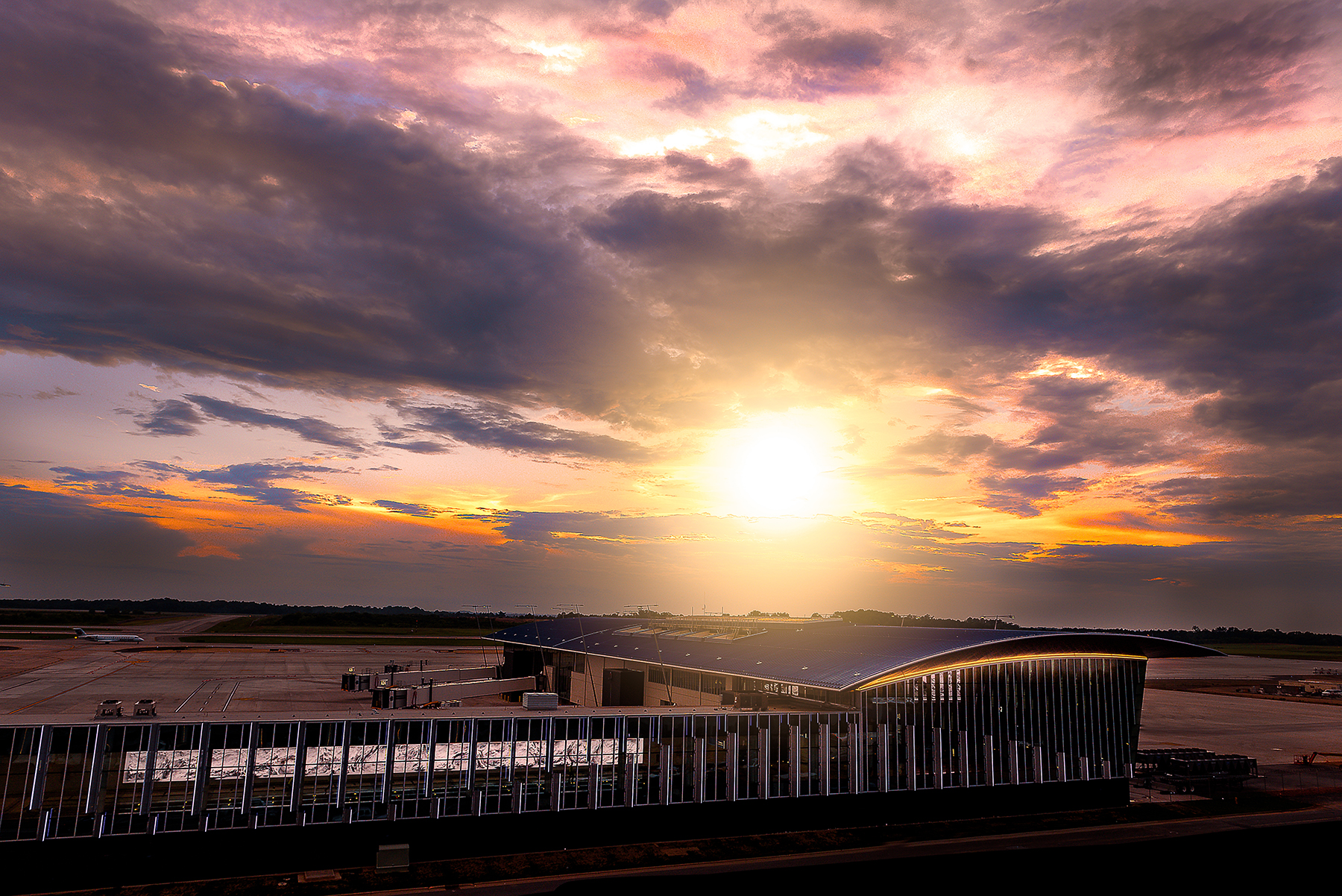 Adding to the ambience, Interconnected, the largest public artwork of its kind in the nation and visible from both inside and outside the terminal, serves as the expansion&rsquo;s focal point.