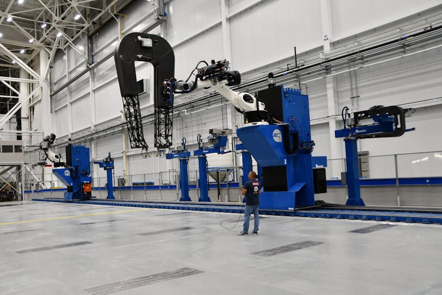 Either cooperatively or independently, the new Spirit AeroSystems robots automatically inspect complex composite parts up to 200 feet long, dramatically reducing the time required for inspection.