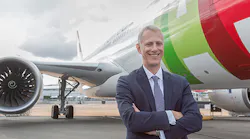 Chris Cholerton with the Trent 7000 engine and A330neo aircraft at Farnborough Airshow