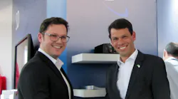 Ewerton Libanio, Managing Director of SD Brazil, and João Vernini Filho Sales and Marketing Director of Avionics Services celebrating the new agreement.