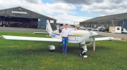 17-year-old Republic of Ireland student, Stephen Daly, preparing for flight at Sherburn Aero Club.