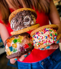 The two airport locations also offer CREAM floats, malts, milkshakes, sundaes, and waffle cones which are made fresh on-site, in addition to cookies and sandwiches conveniently packed and ready to enjoy on the plane.