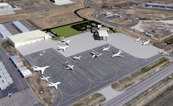 Phase One development plans include a new 10,000 square foot FBO facility, a new 35,000 square foot hangar and a new fuel farm on 10 acres at KBJC .