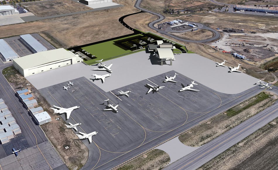 Phase One development plans include a new 10,000 square foot FBO facility, a new 35,000 square foot hangar and a new fuel farm on 10 acres at KBJC .