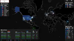 The attack screen at the SD Data Center supports customer cyber threat monitoring.