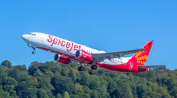 SpiceJet's first 737 MAX 8 takes-off from Boeing Field in Seattle, Washington