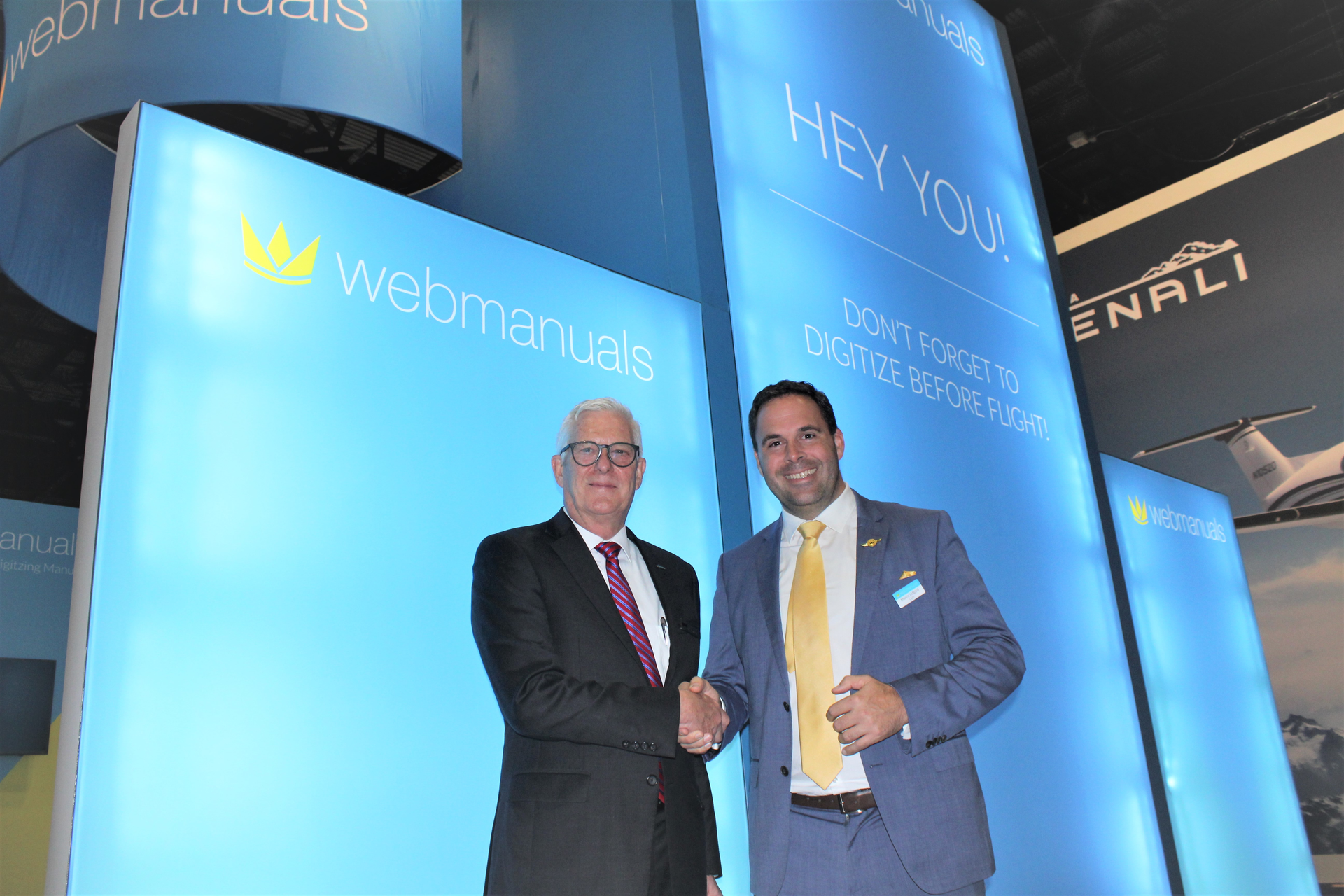 Left, Joe Moeggenberg, CEO and founder, Argus International, and right, Martin Lidgard, CEO and founder, Web Manuals