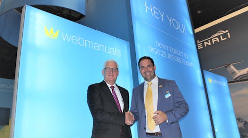 Left, Joe Moeggenberg, CEO and founder, Argus International, and right, Martin Lidgard, CEO and founder, Web Manuals