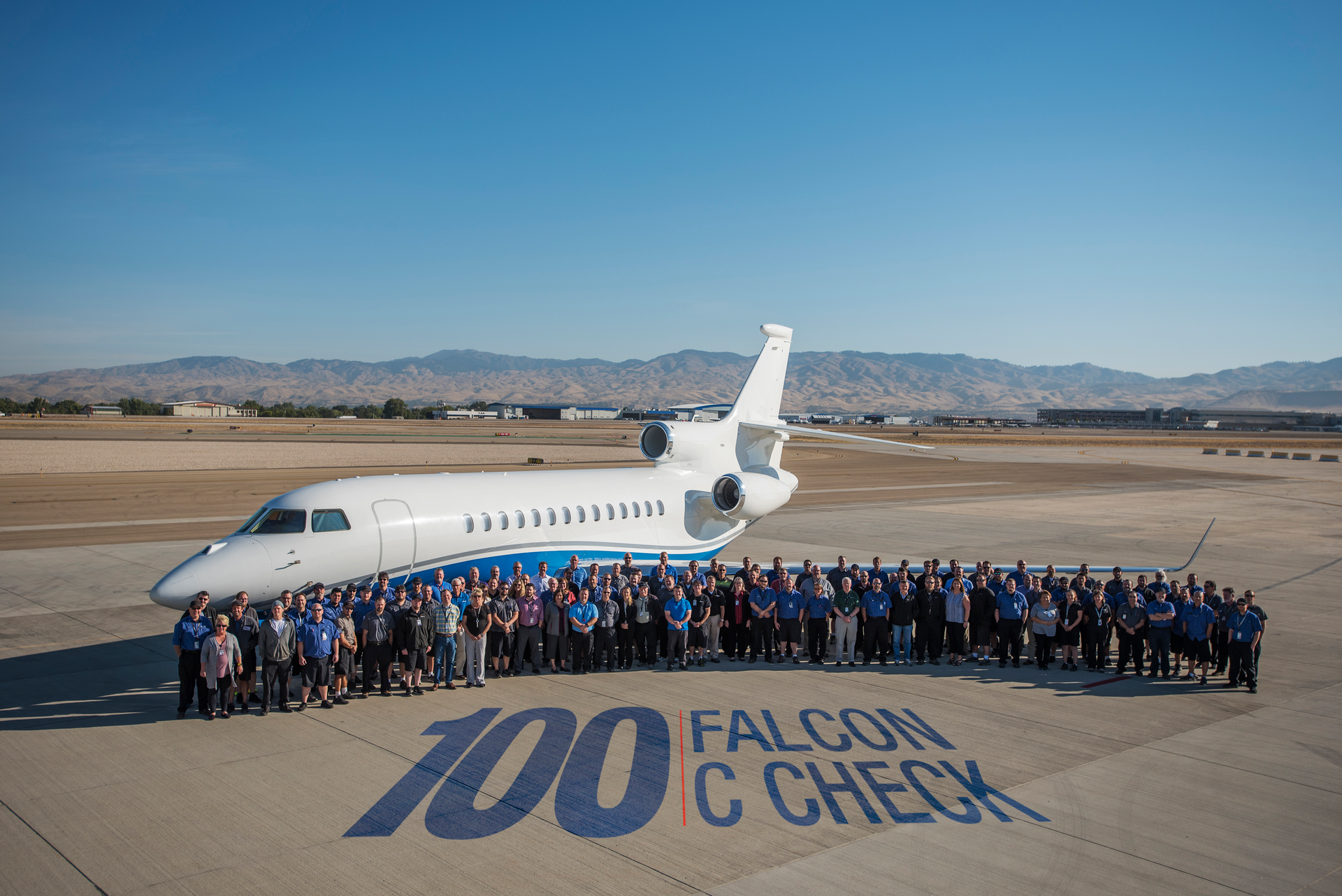 Western Aircraft Employees Celebrate 100th Falcon CCheck 5bbe05b014e3a
