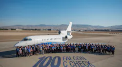 Western Aircraft Employees Celebrate 100th Falcon CCheck 5bbe05b014e3a