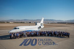 Western Aircraft Employees Celebrate 100th Falcon CCheck 5bbe05b014e3a