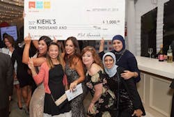 From left to right, Asimena Patsaros, Lisa Mease Ho, Lauren Rago, Leslie Hatton, Fatima Boulhaj and Keltoum Guihia celebrating with the Merchant of the Year check. From left to right, Asimena Patsaros, Lisa Mease Ho, Lauren Rago, Leslie Hatton, Fatima Boulhaj and Keltoum Guihia celebrating with the Merchant of the Year check.