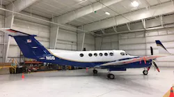 The 32,050-square-foot facility includes a 23,100-square-foot hangar that will accommodate six BE-300 aircraft that support Flight Program Operations flight inspection mission.