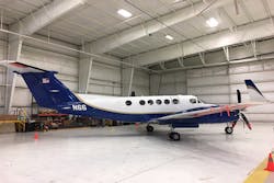 The 32,050-square-foot facility includes a 23,100-square-foot hangar that will accommodate six BE-300 aircraft that support Flight Program Operations flight inspection mission.