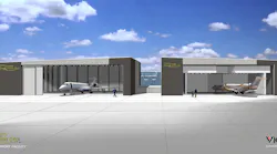 Rendering of the new hangar due to open in mid-2019.