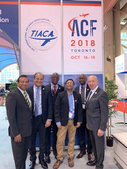 From left to right: Sanjiv Edward, Chief Commercial Officer, Delhi Intl Airport Pvt Ltd; Sanjeev Gadhia, Founder & CEO, Astral Aviation Ltd; Evans Michoma, KAA Commercial Manager-Cargo; Rvind Kavuru – Director for Prospecta Tech; Charles Mwaita - KAA Marketing Officer-Cargo; and Vladimir Zubkov, Secretary General at TIACA From left to right: Sanjiv Edward, Chief Commercial Officer, Delhi Intl Airport Pvt Ltd; Sanjeev Gadhia, Founder & CEO, Astral Aviation Ltd; Evans Michoma, KAA Commercial Manager-Cargo; Rvind Kavuru – Director for Prospecta Tech; Charles Mwaita - KAA Marketing Officer-Cargo; and Vladimir Zubkov, Secretary General at TIACA