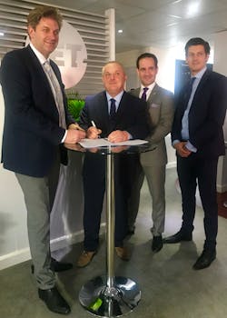 Oliver Bergsch, VP Sales, EMEA and APAC; Peter B&ouml;ttge, Out-going CEO, Excellent Air; Richard Hekker, In-coming CEO, Excellent Air; and Jiri Bouhuizen, Sales Manager FBO, EMEA