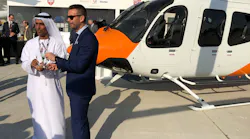Hareb Thani Al Dhaheri, CEO, EDIC Horizon International Flight Academy and Patrick Moulay Senior Vice President Bell Commercial Business.